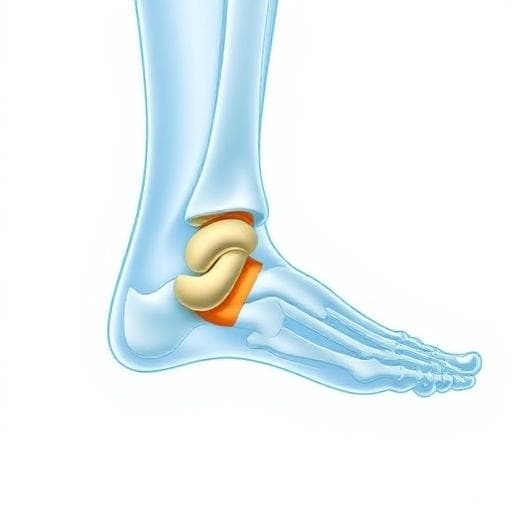 Flattened arch and inner ankle in an adult foot